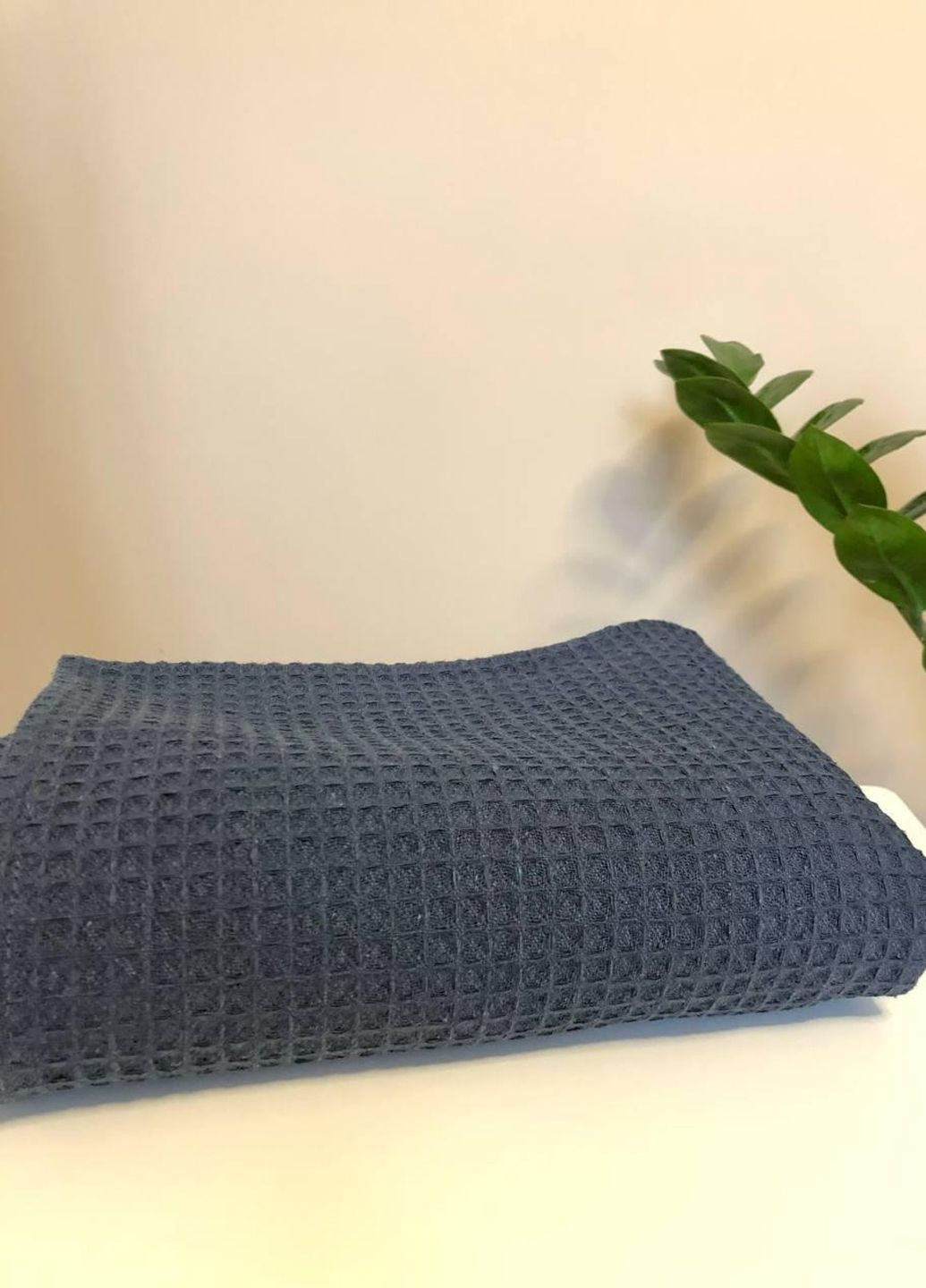 Рушник для рук та обличчя вафельний 50×90 см Vishnya сіро-синій