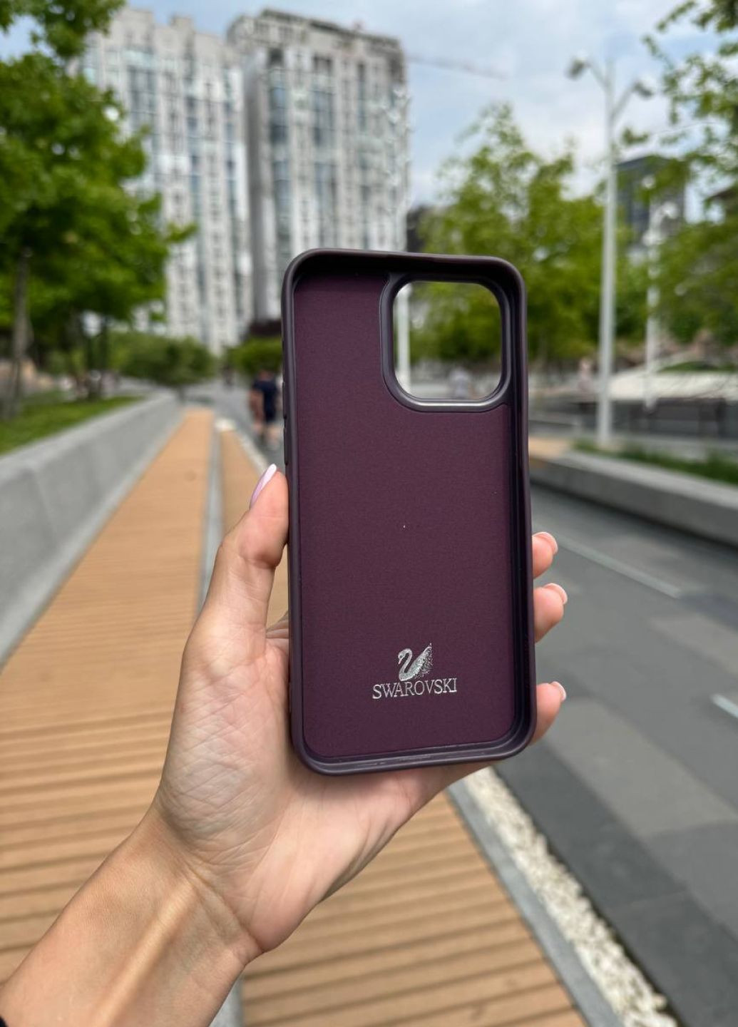 Чехол силиконовый для iPhone 12/12 Pro Swarovski Purple Magsafe / чехол айфон 12/12 про фиолетовый магсейф No Brand (341318273)