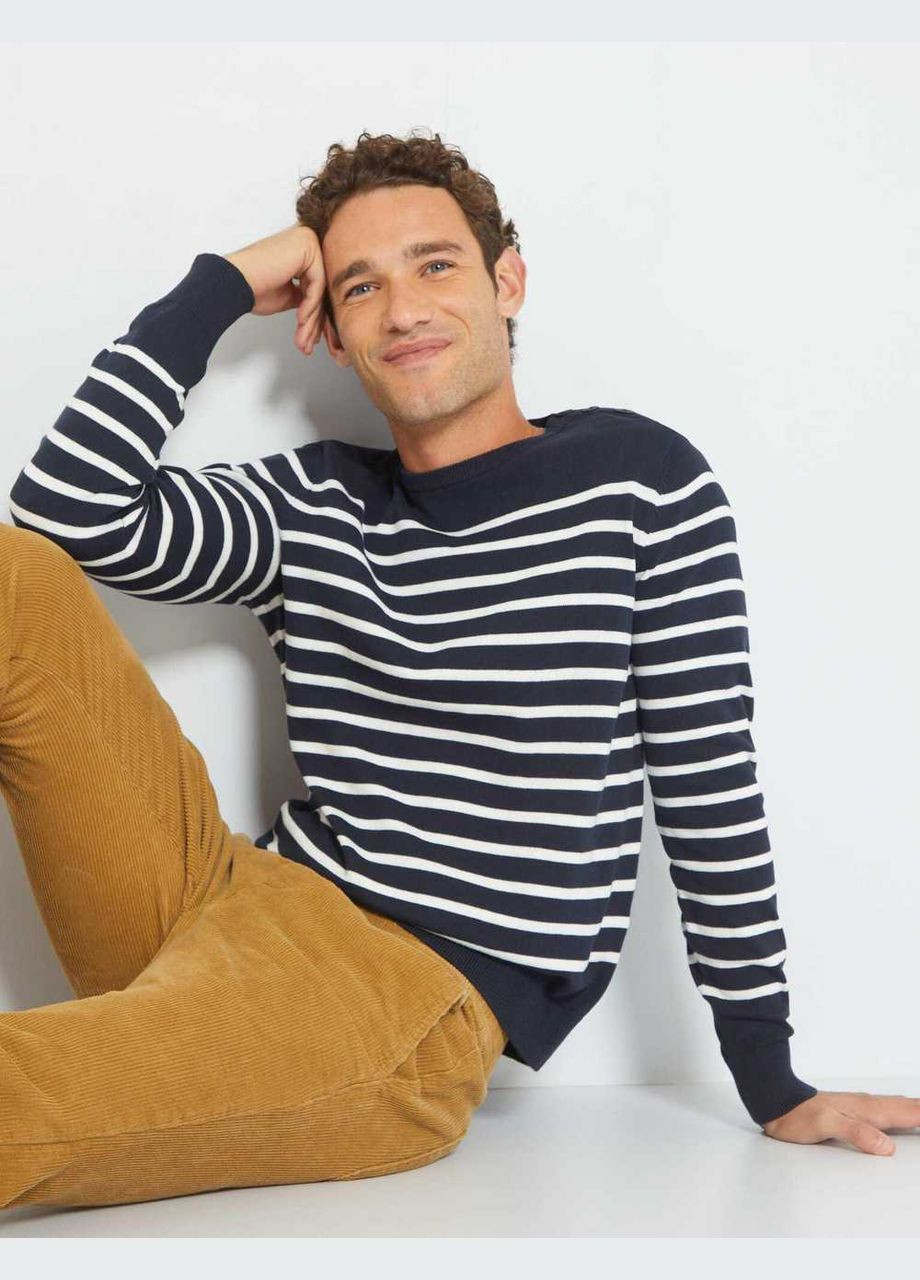 Синій джемпер демісезон,синій-білий в смужку, Kiabi