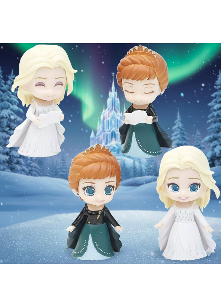 Фигурки принцессы Эльза Анна Дисней Disney princess Frozen игровые наборы для детей 4 шт./компл. 10см Shantou (296627728)