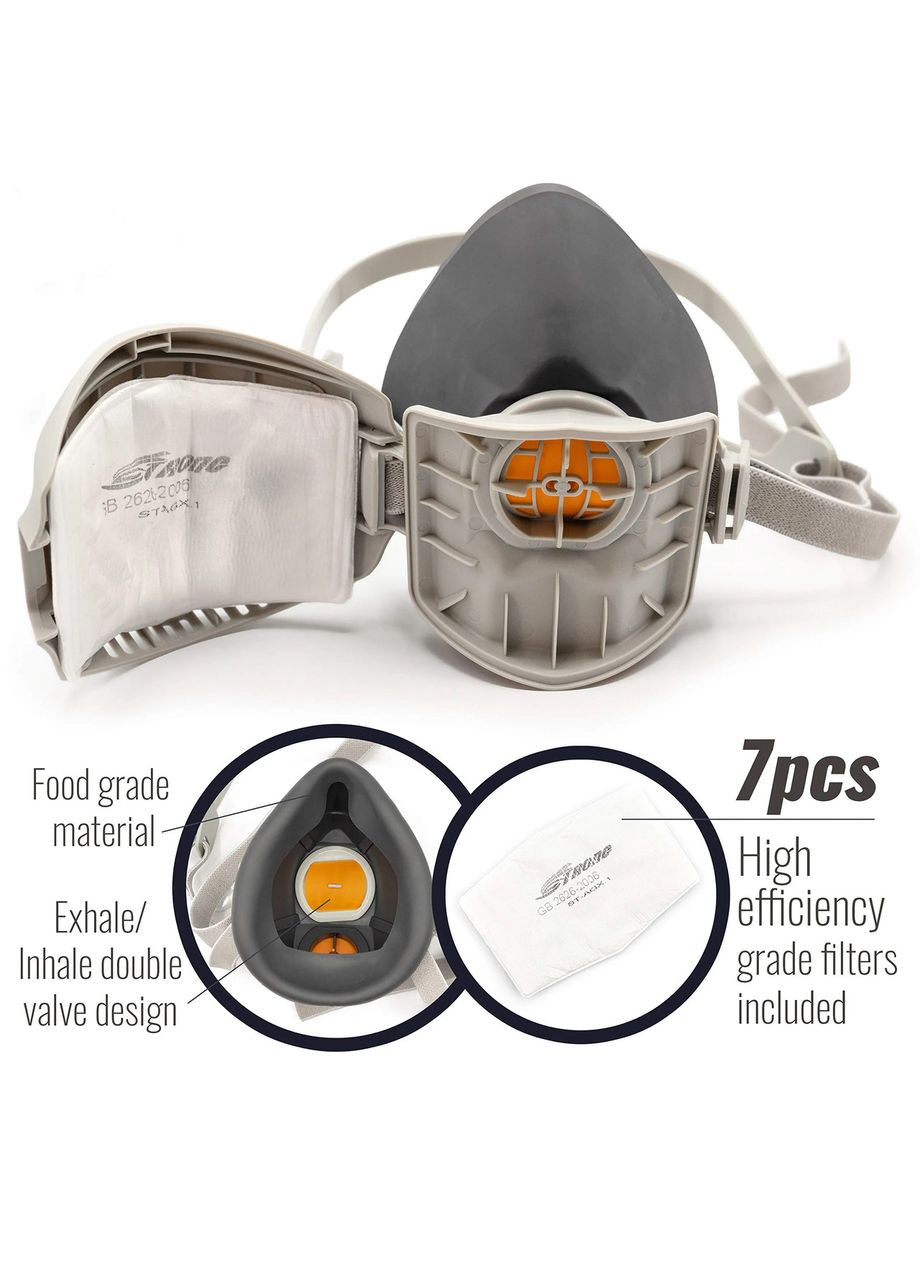 Респіратор напівмаска STRONG ST-AX з фільтрами KN90 (10 шт.) 3М (315516462)