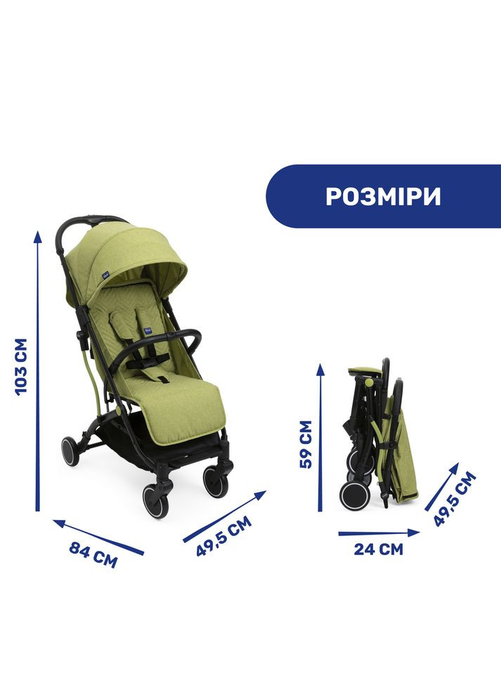 Коляска с системой сборки в тележке Trolley Me, зеленая Chicco (297869572)