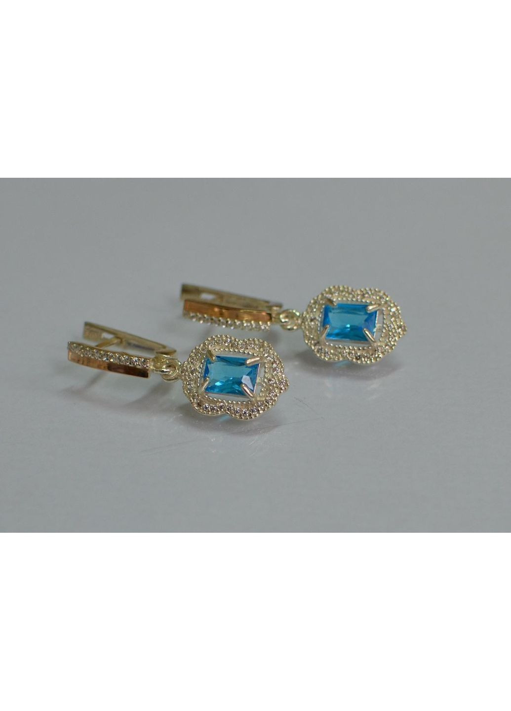 Срібні сережки з золотими вставками Silver Style (367112681)