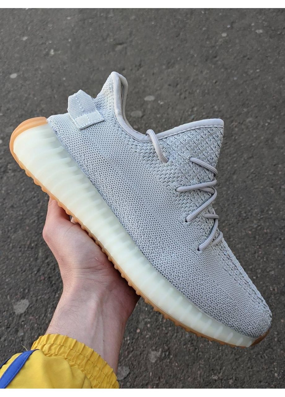 Серые демисезонные кроссовки мужские adidas yeezy boost 350 v2 grey адидас изи буст No Brand