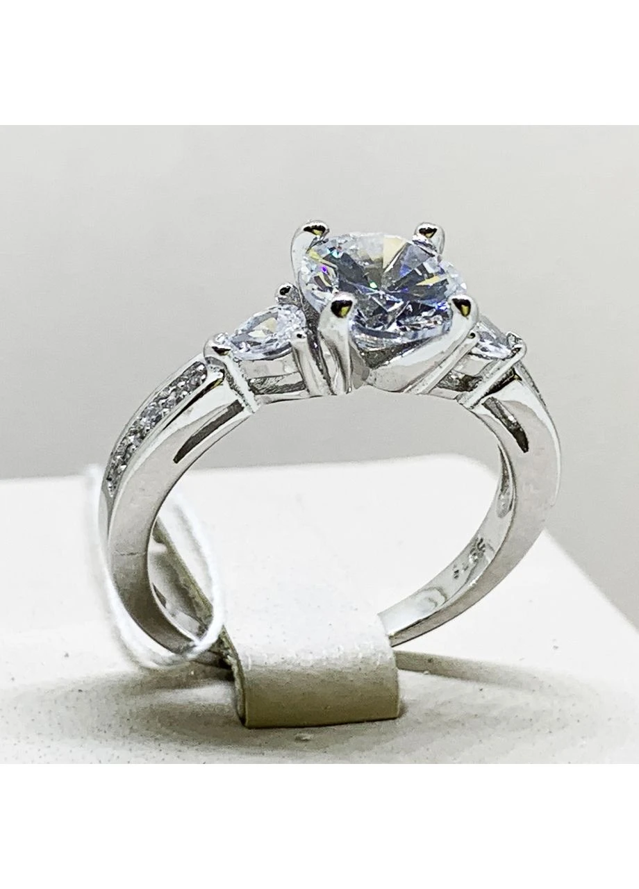 Кольцо серебряное с кубическим цирконием 17 3,5 г No Brand (382677109)