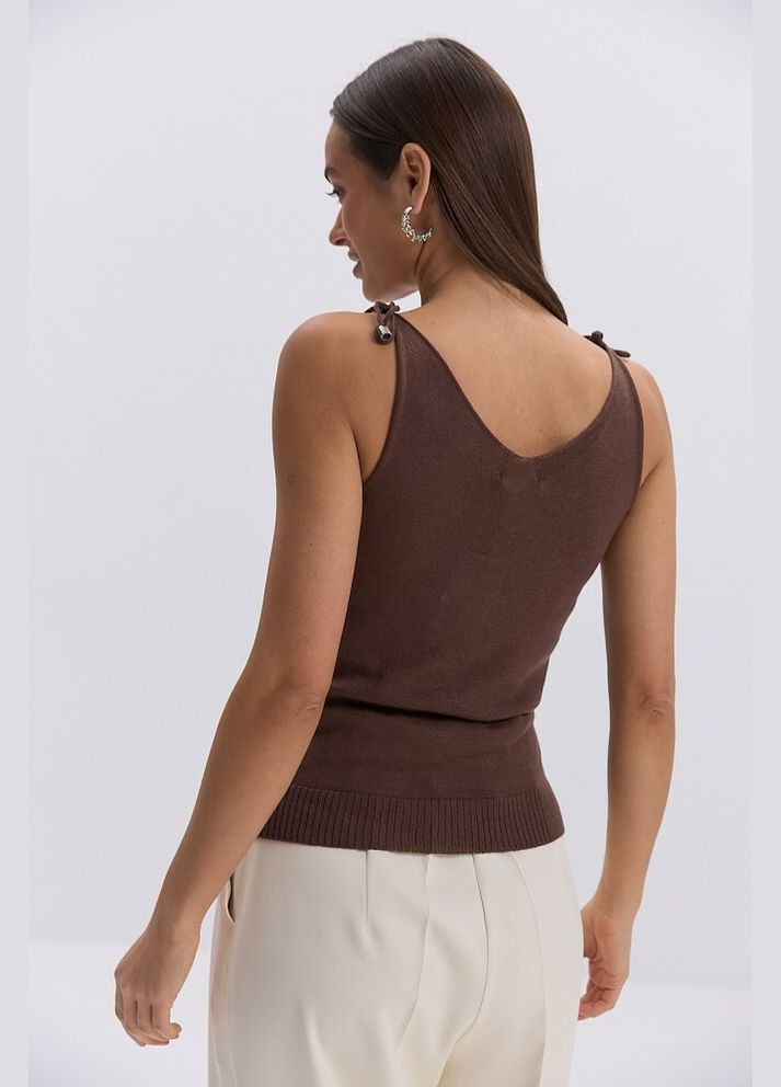 Женская майка MKAR102315-4 шоколадная вязаная летняя Modna KAZKA — 337716077