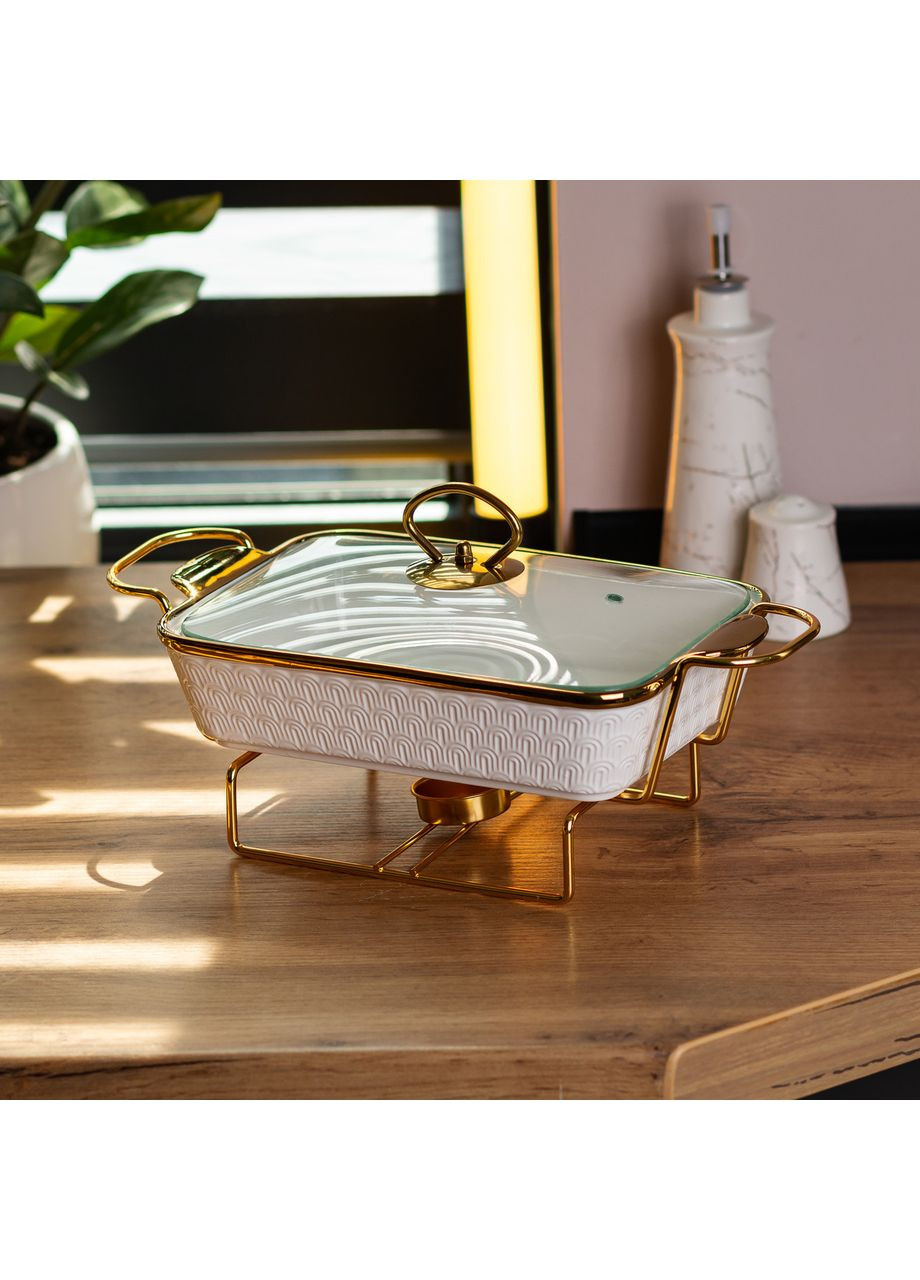 Марміт з підігрівом для інших страв настільний 1 літр мармітниця прямокутна керамічна GDK Yiwu (365728947)