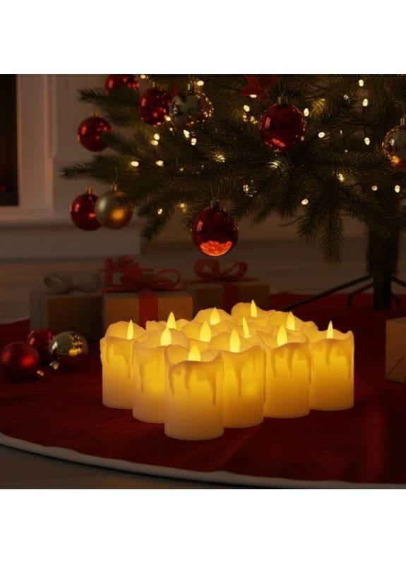 Декоративні LED-свічки з ефектом крапаючого воску на батарейках 12 шт (2104618929) No Brand (372466642)