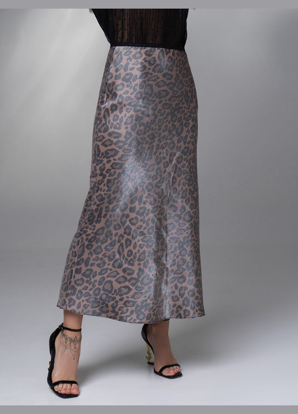 Коричневая повседневный леопардовая юбка ISSA PLUS