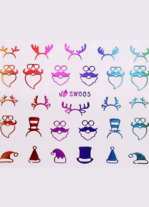Наклейки для нігтів 5D новорічні, SW005 No Brand (296664444)