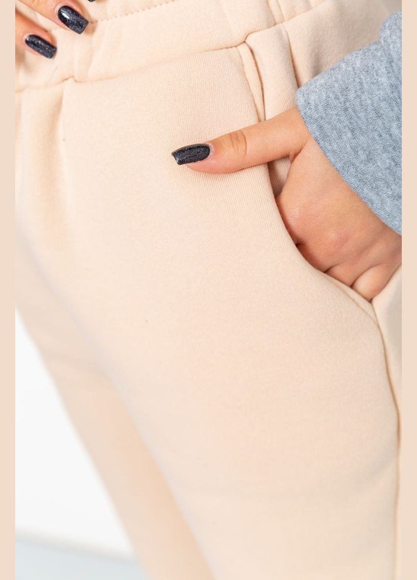 Спорт штани жіночі на флісі, колір світло-бежевий, Ager (272107636)