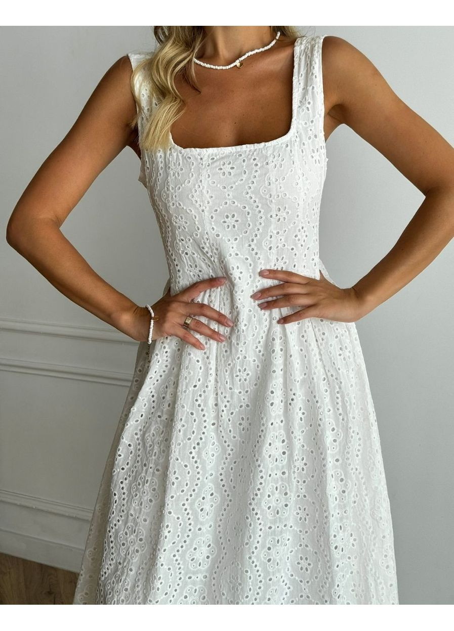 Білий сарафан з відкритою спиною 111749 No Brand