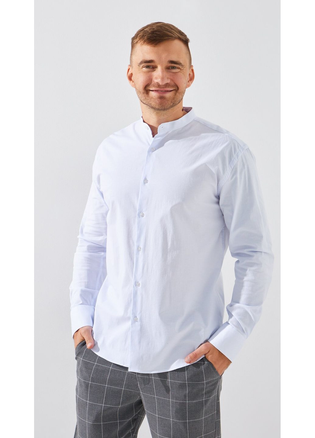 Белая рубашка однотонная Redpolo