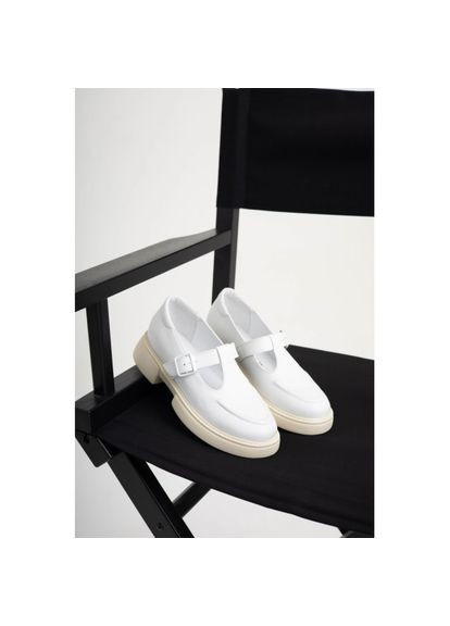 Белые женские туфли на низком ходу Натуральная Кожа р. (00110b) Vm-Villomi