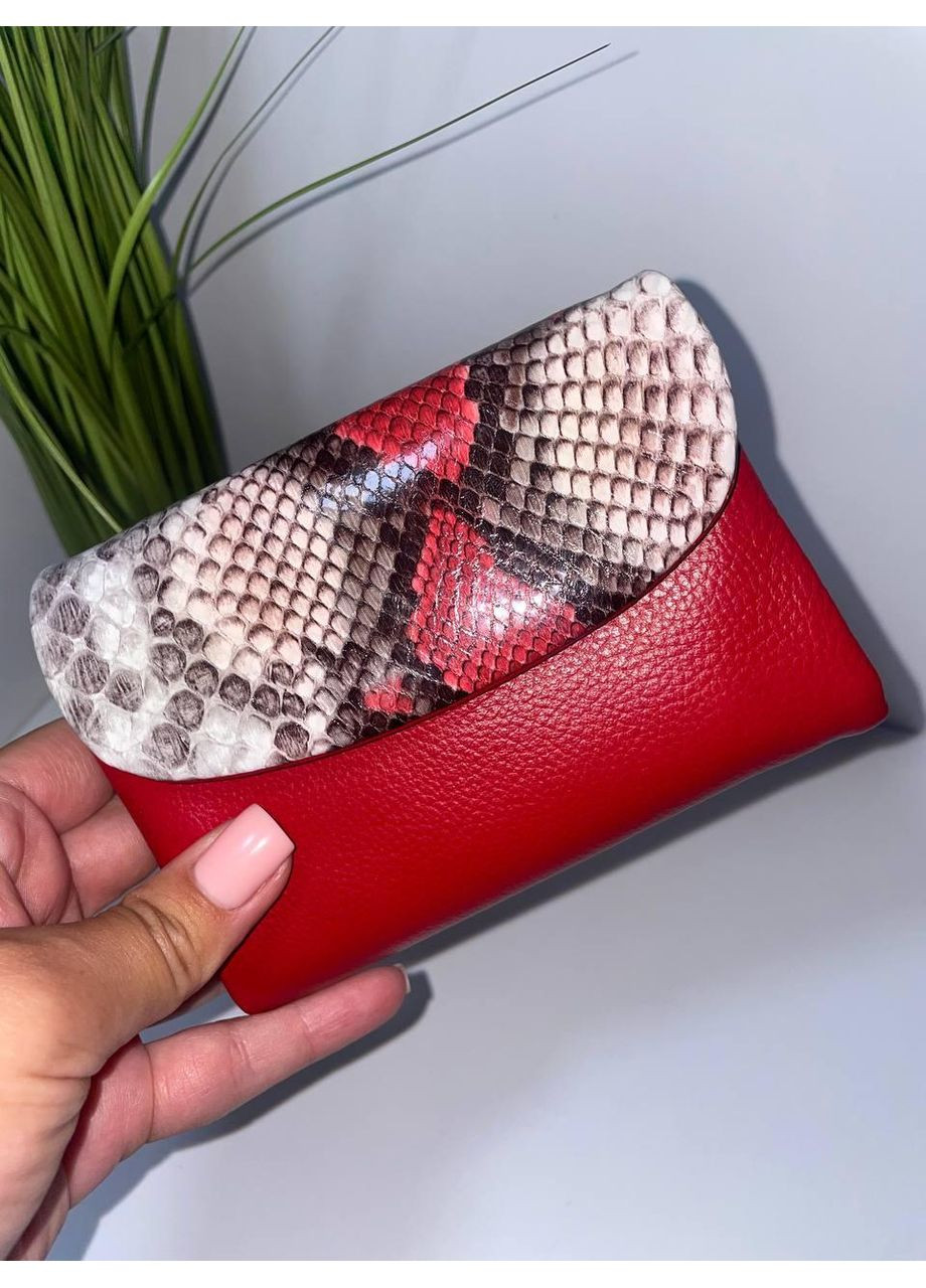 Кожаный классический кошелек с принтом змеи небольшой No Brand (370381532)