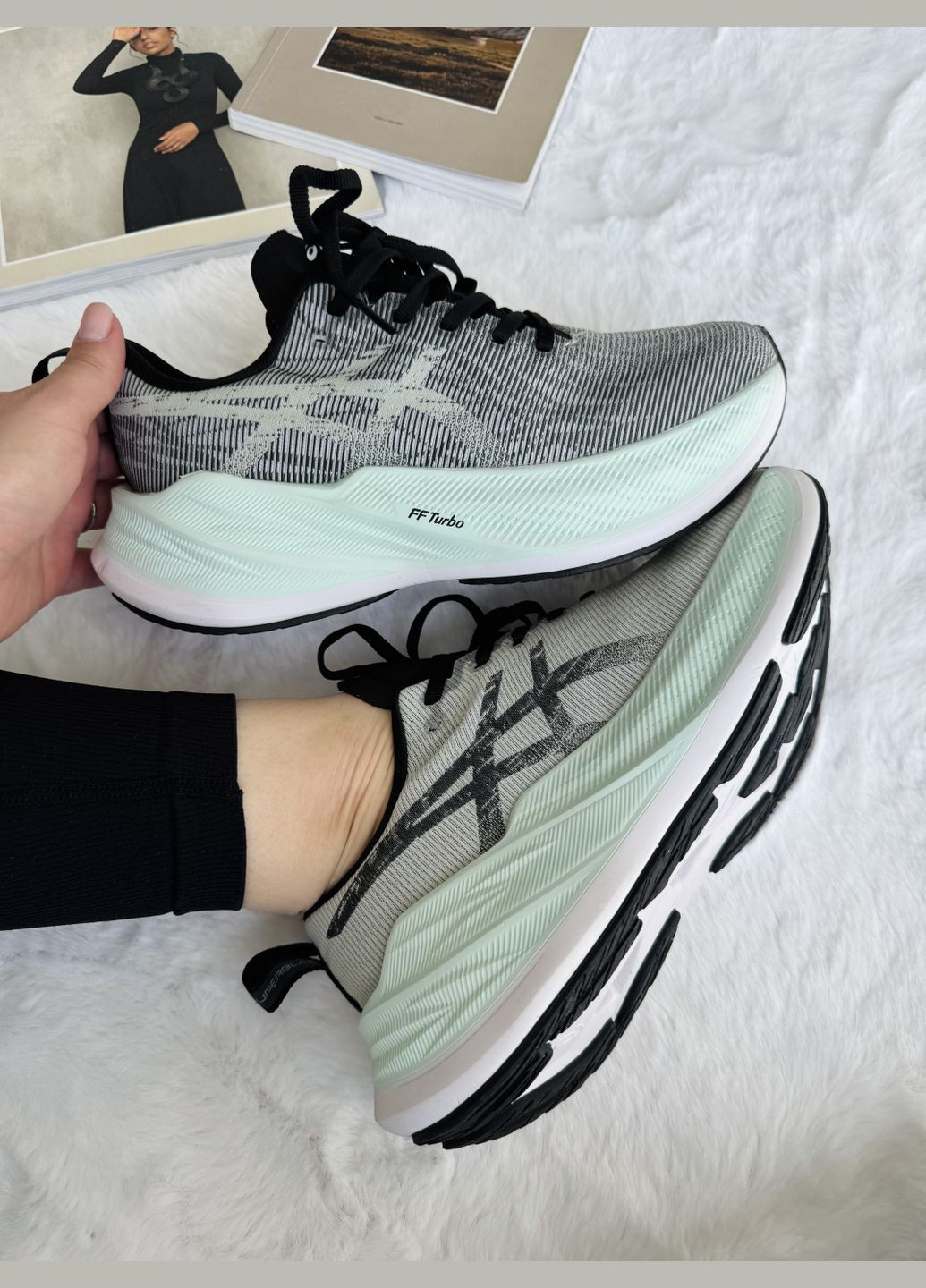 Кроссовки женские Asics Superblast Grey Blue | Асикс Супербласт серые No Brand серые демисезоны (341551518)