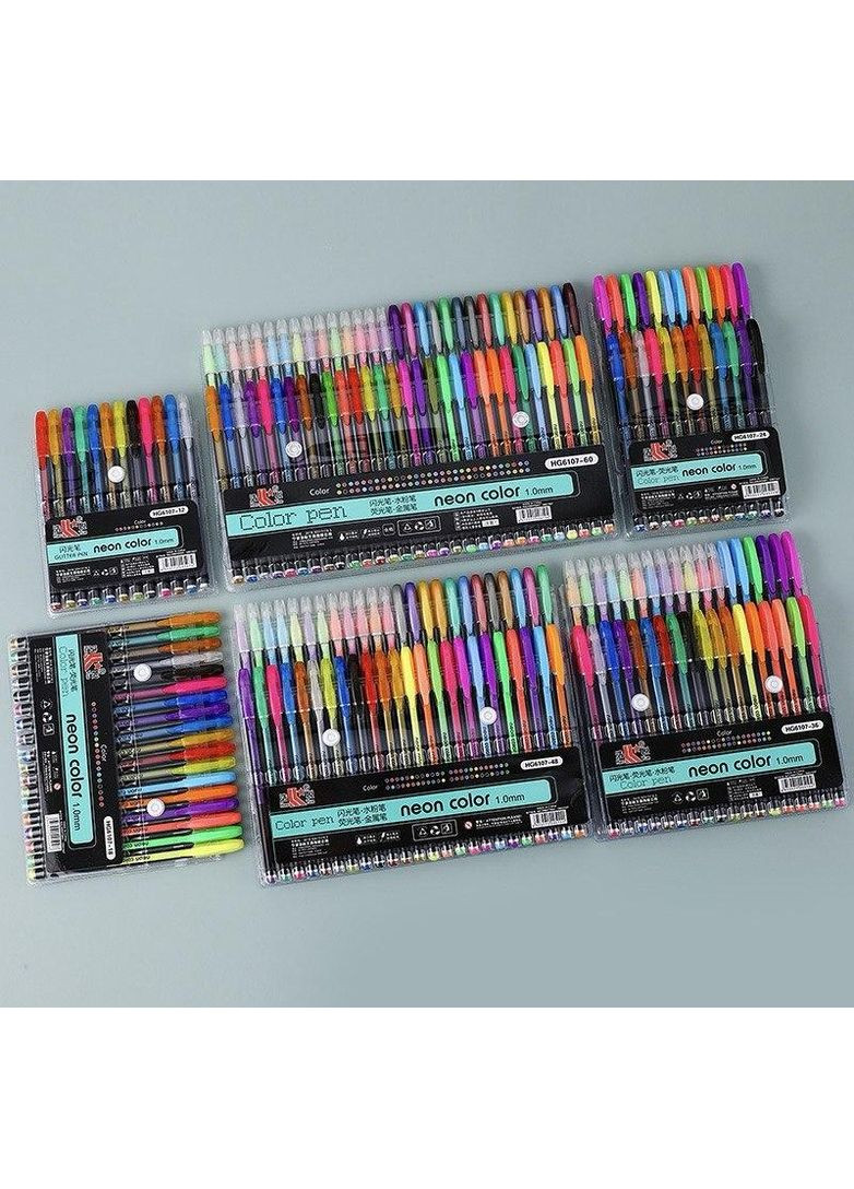 Набір гелевих перламутрових ручок HG-6107, 60 кольорів з ефектом металік No Brand (366197810)