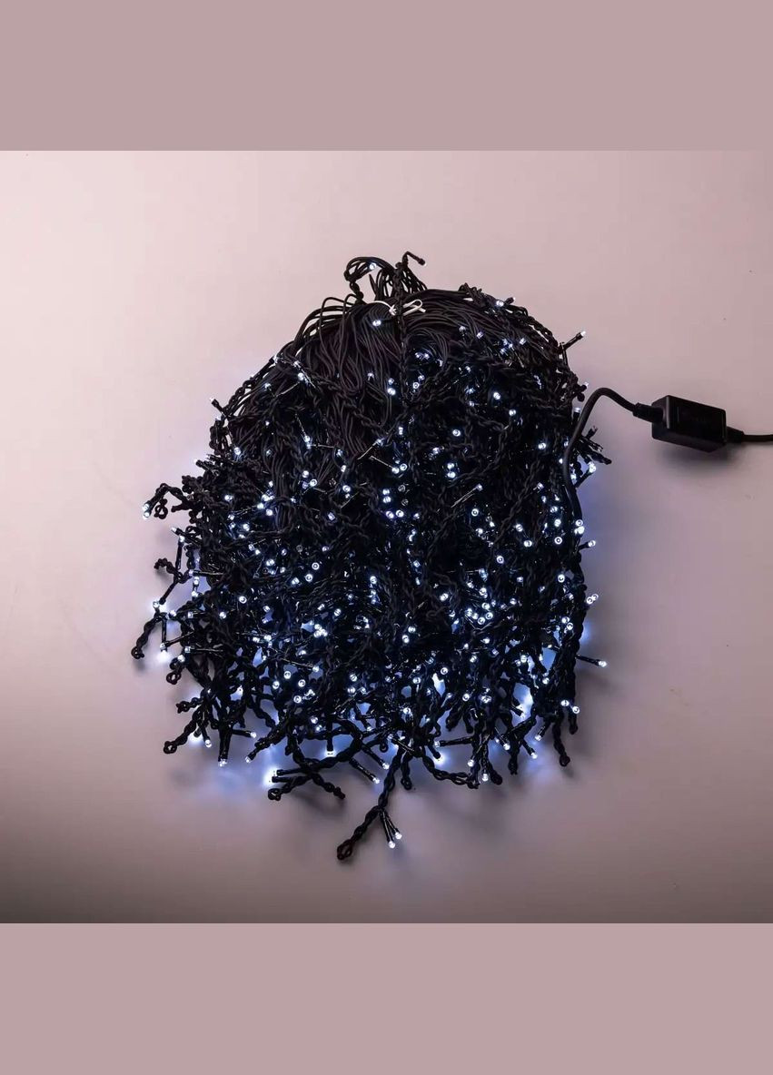 Гірлянда Бахрома вулична 810 LED 50 метрів чорна, білий GarlandoPro (316721907)