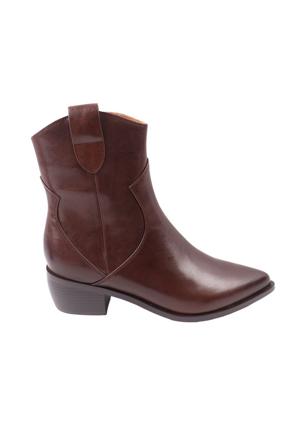 Коричневые ботильоны женские коричневые натуральная кожа Geronea 1022-24DH