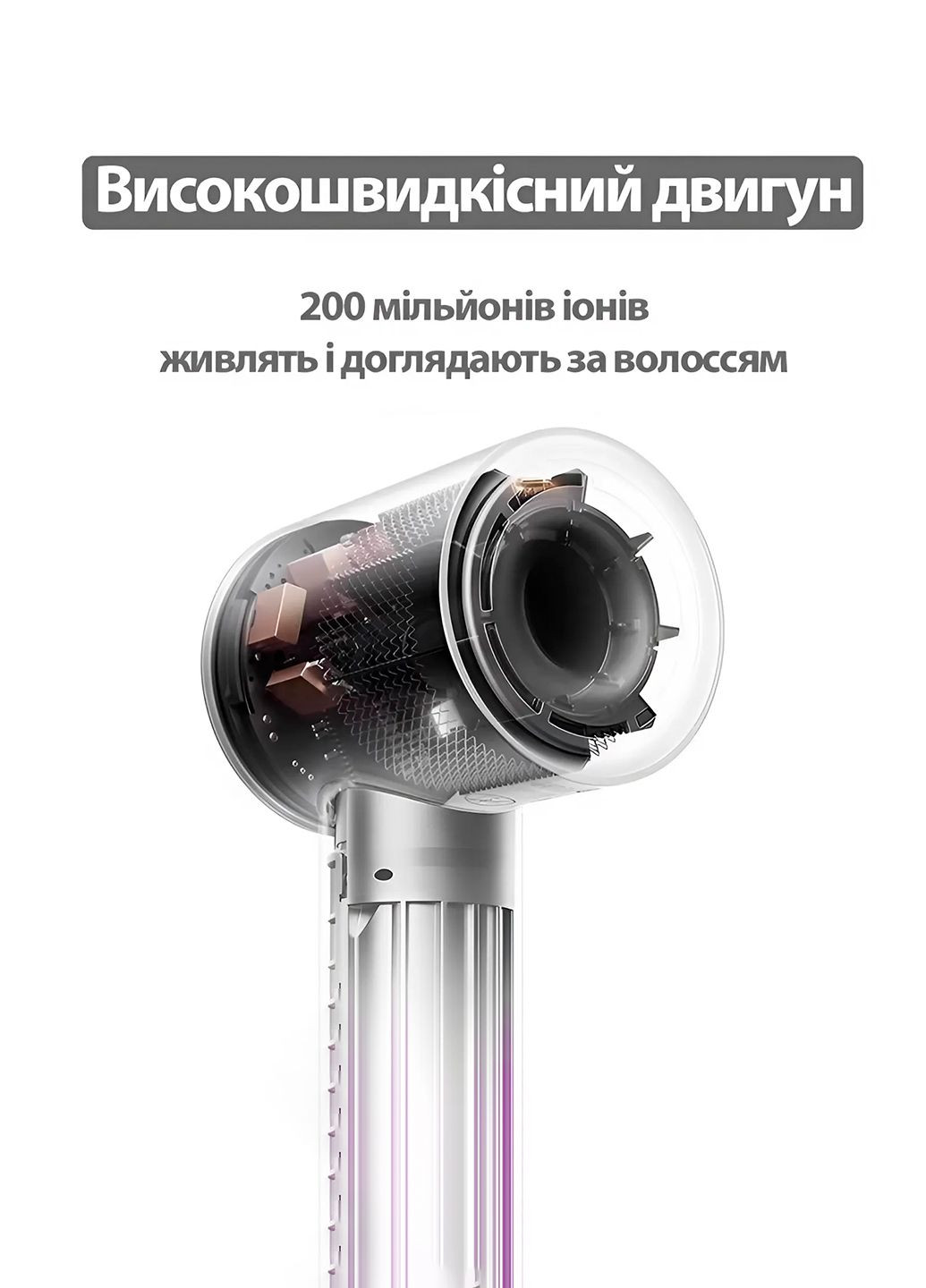 Высокоскоростной фен с бесщеточным мотором и ионной технологией и 5 насадками Hairdryer UFT (316385895)