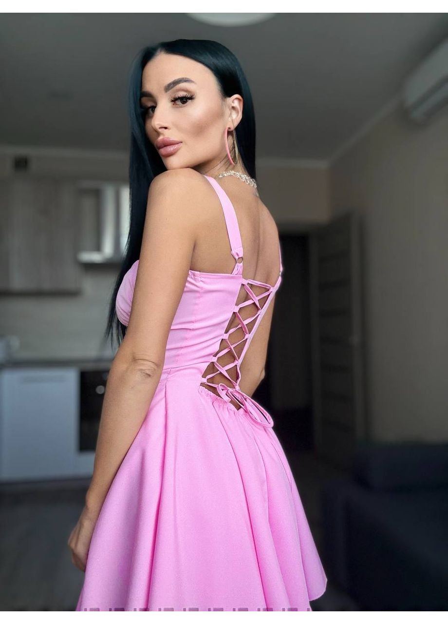 Рожева повсякденний жіноча сукня-комбез з софту Україна однотонна