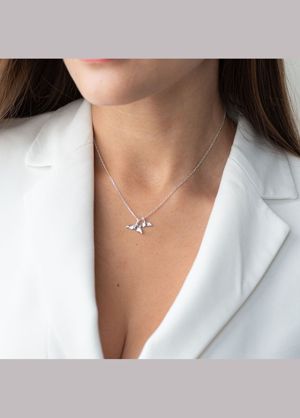 Срібне кольє Хвіст кита 181057 40 Oniks (264644230)