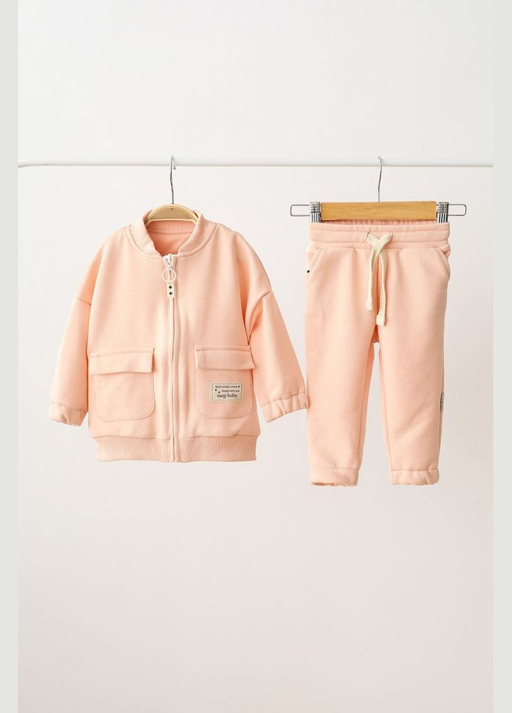 Персиковий спортивний костюм bomber персиковий Magbaby