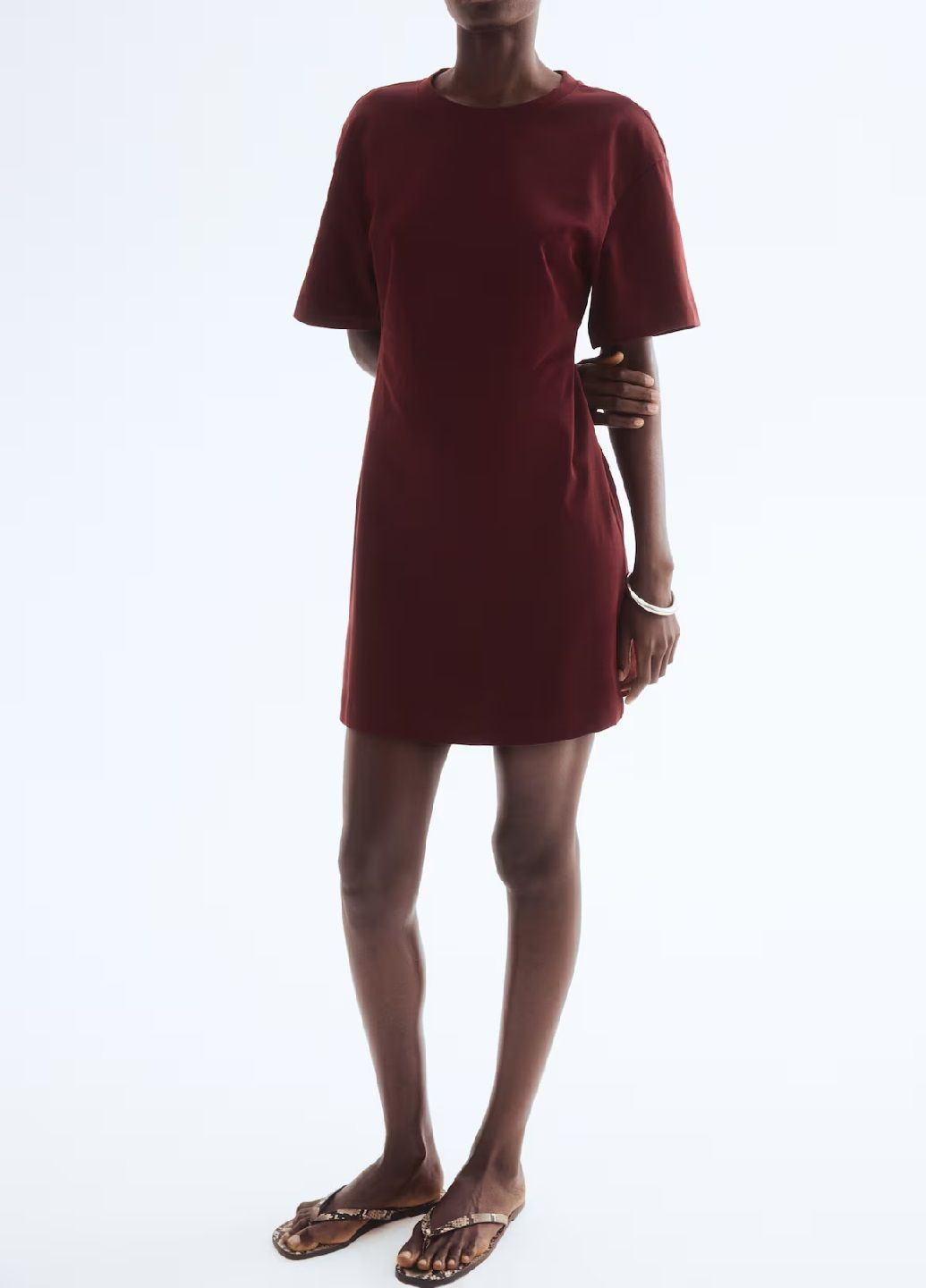 Бордова кежуал сукня H&M однотонна