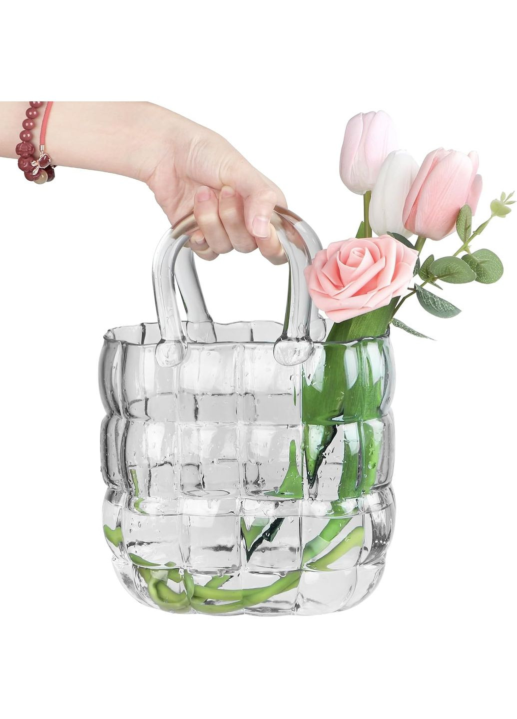 Скляна ваза для квітів у формі Сумки 18x10x28 см Scandi Bag, Прозора More (317253875)