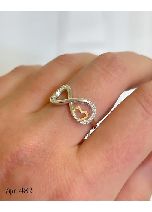 Серебряное кольцо с фианитами. No Brand (354721344)