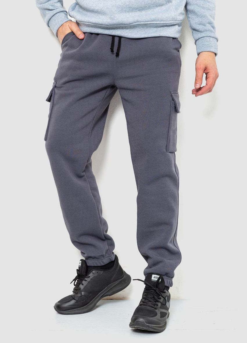 Спорт штани чоловічі карго на флісі, колір чорний, Ager (272610070)