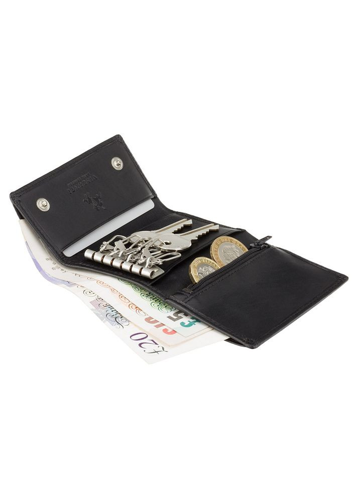 Чорна шкіряна ключниця гаманець 1178 BLK Visconti (303831798)