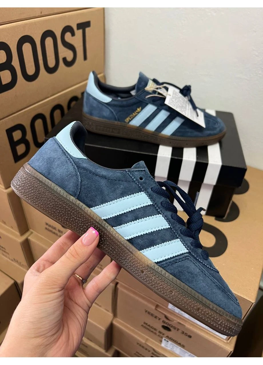 Синие демисезонные кроссовки мужские adidas spezial handball blue адидас специал синие No Brand