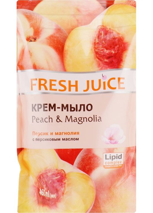 Крем-мило з персиковим маслом Peach & Magnolia (змінний блок) 460ml (60387-20001) Fresh Juice (368653079)