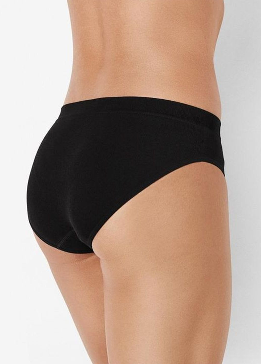 Черный демисезонный базовый комплект белья в рубчик (бюстгальтер топ+трусики слип) Esmara