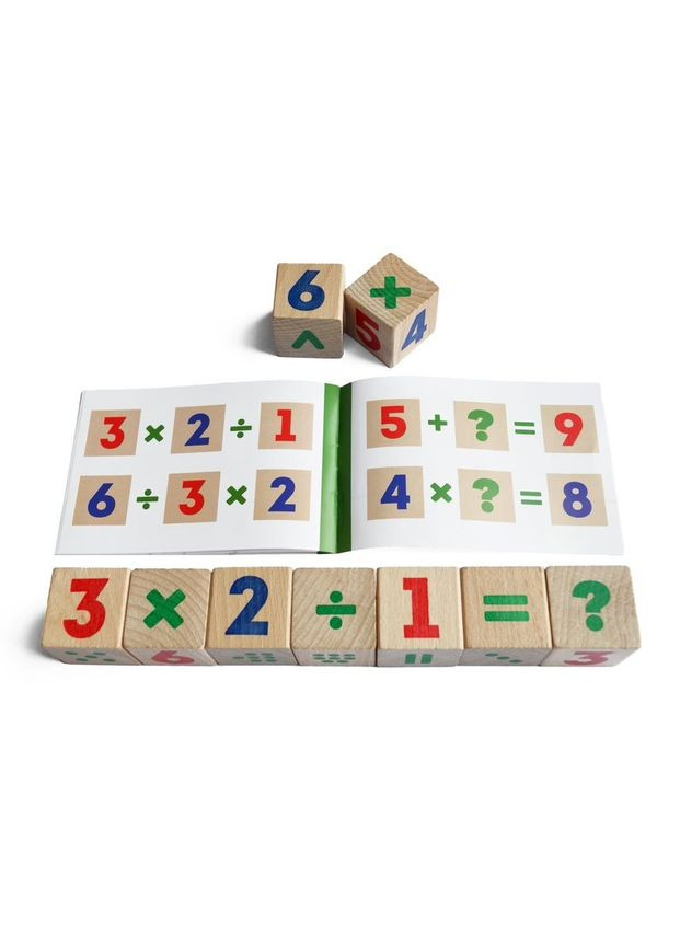 Развивающие кубики "Математика" 900736, 9 кубиков, 30 заданий Igroteco (315023010)