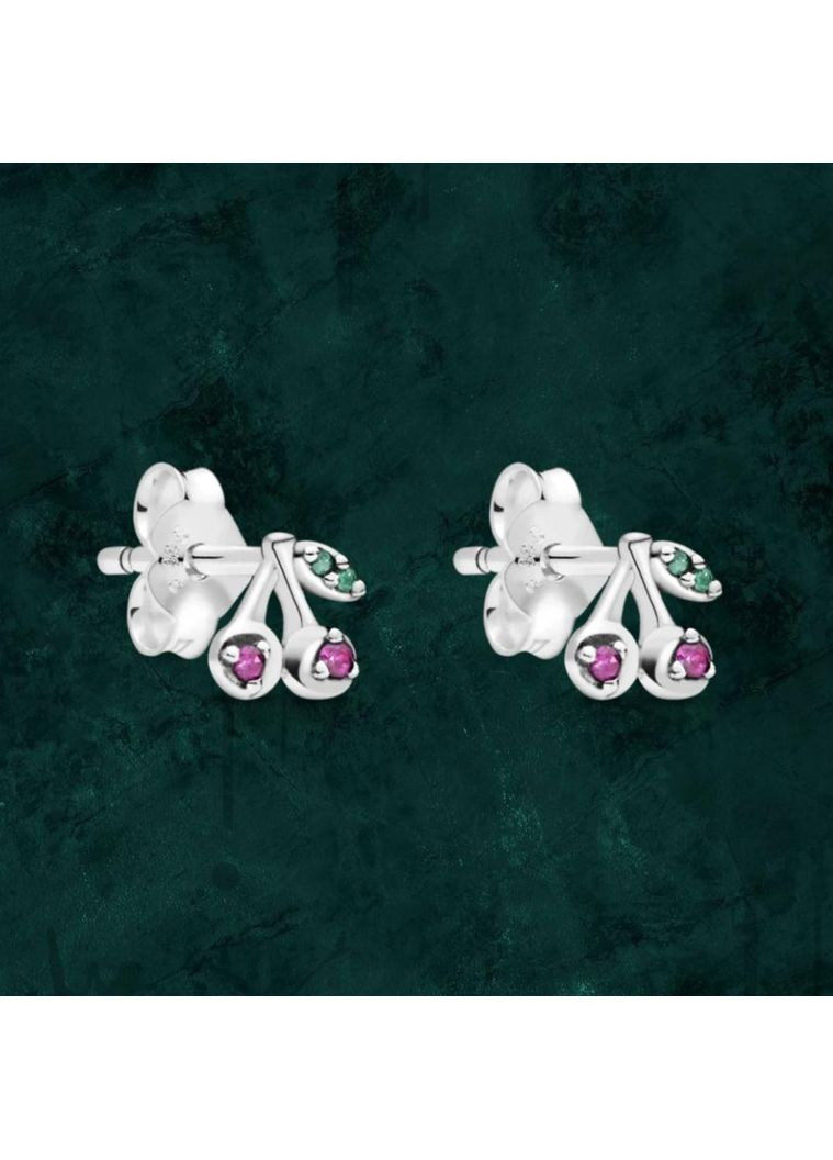 Срібні сережки "Моя вишенька" Pandora (Пандора) 298384NCC No Brand (363028363)