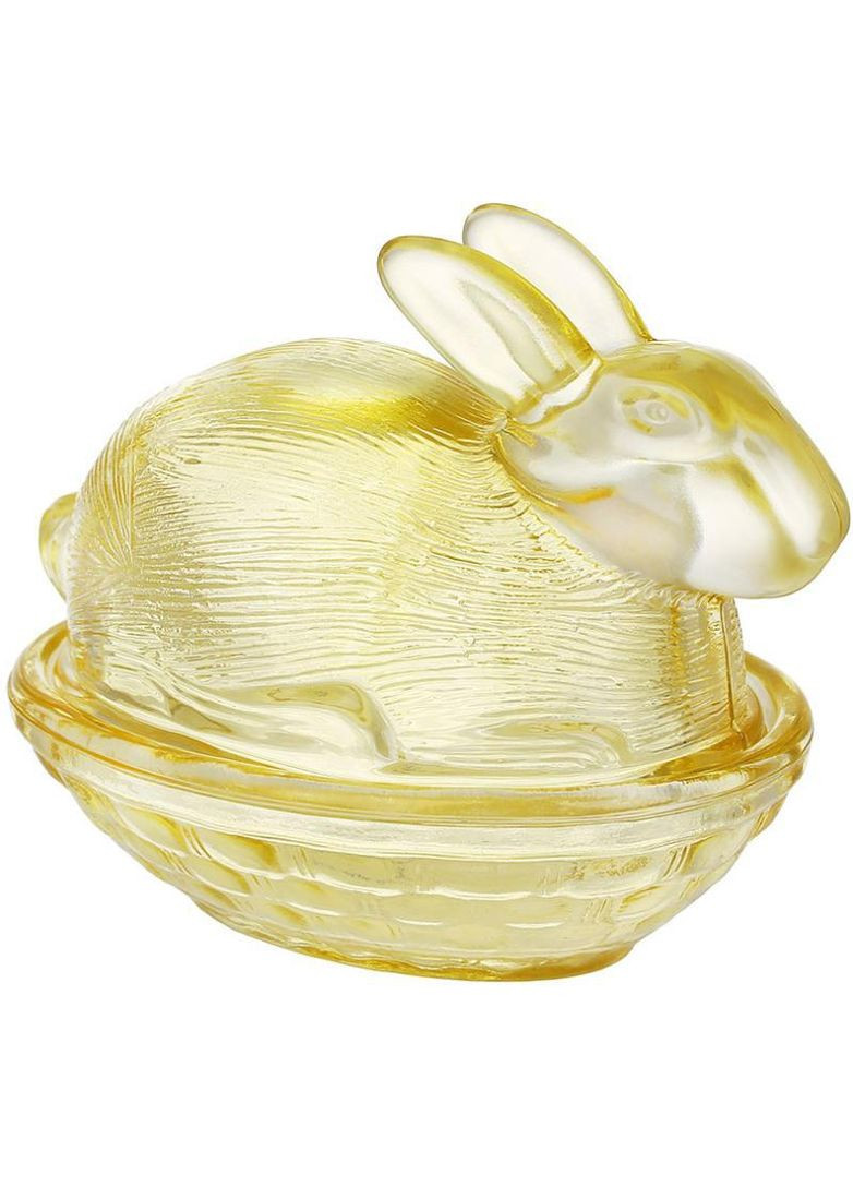 Стеклянная емкость с крышкой "Кролик" для сладостей, 14х10х11см, желтое стекло Bona (339780046)