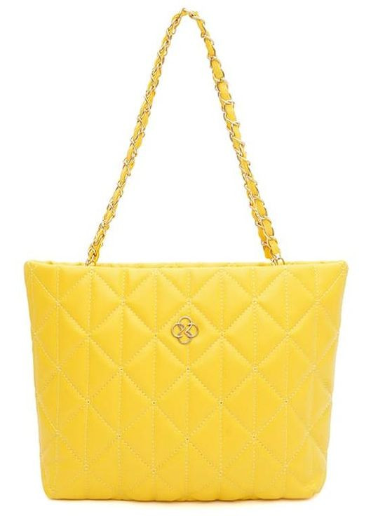 Сумка шоппер женская из экокожи на плечо большая Желтый 39055 Monsen (353302699)