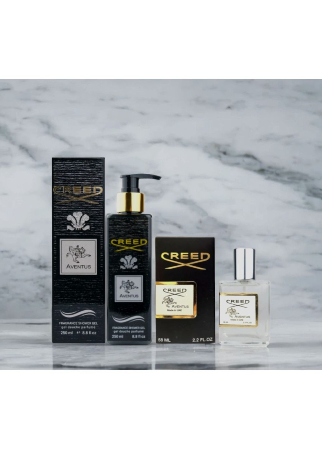 Чоловічий парфумований набір Aventus (Гель для душу + парфуми) No Brand (356504872)