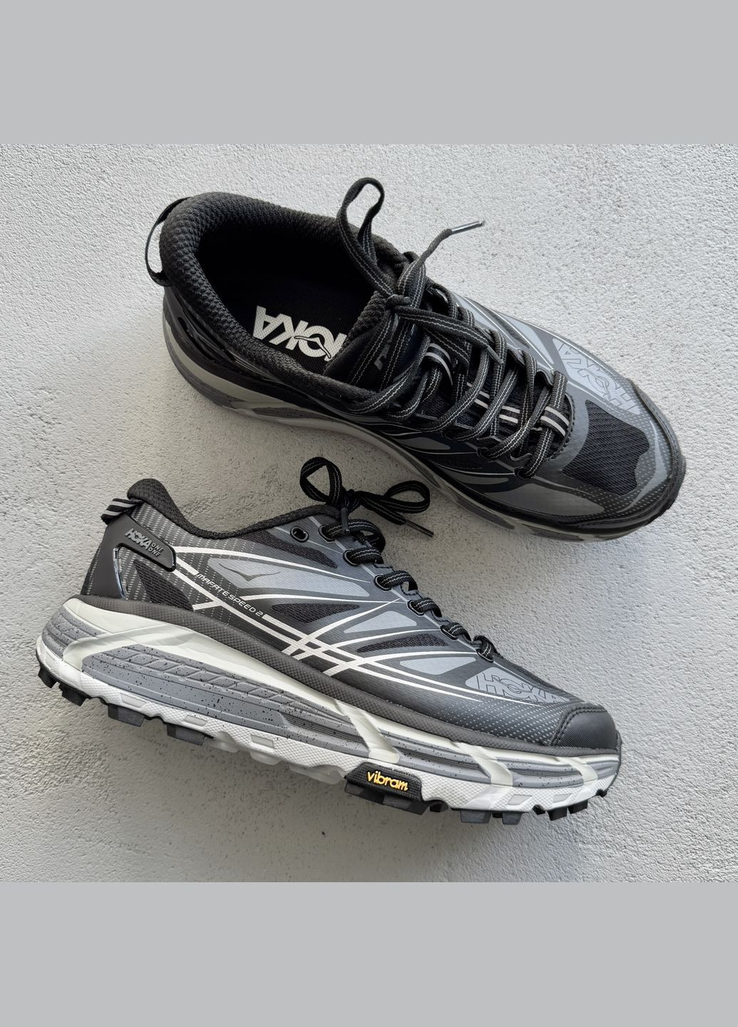 Сірі Осінні кросівки чоловічі hoka mafate speed 2 gray | хока мефейт спід 2 сірі No Brand