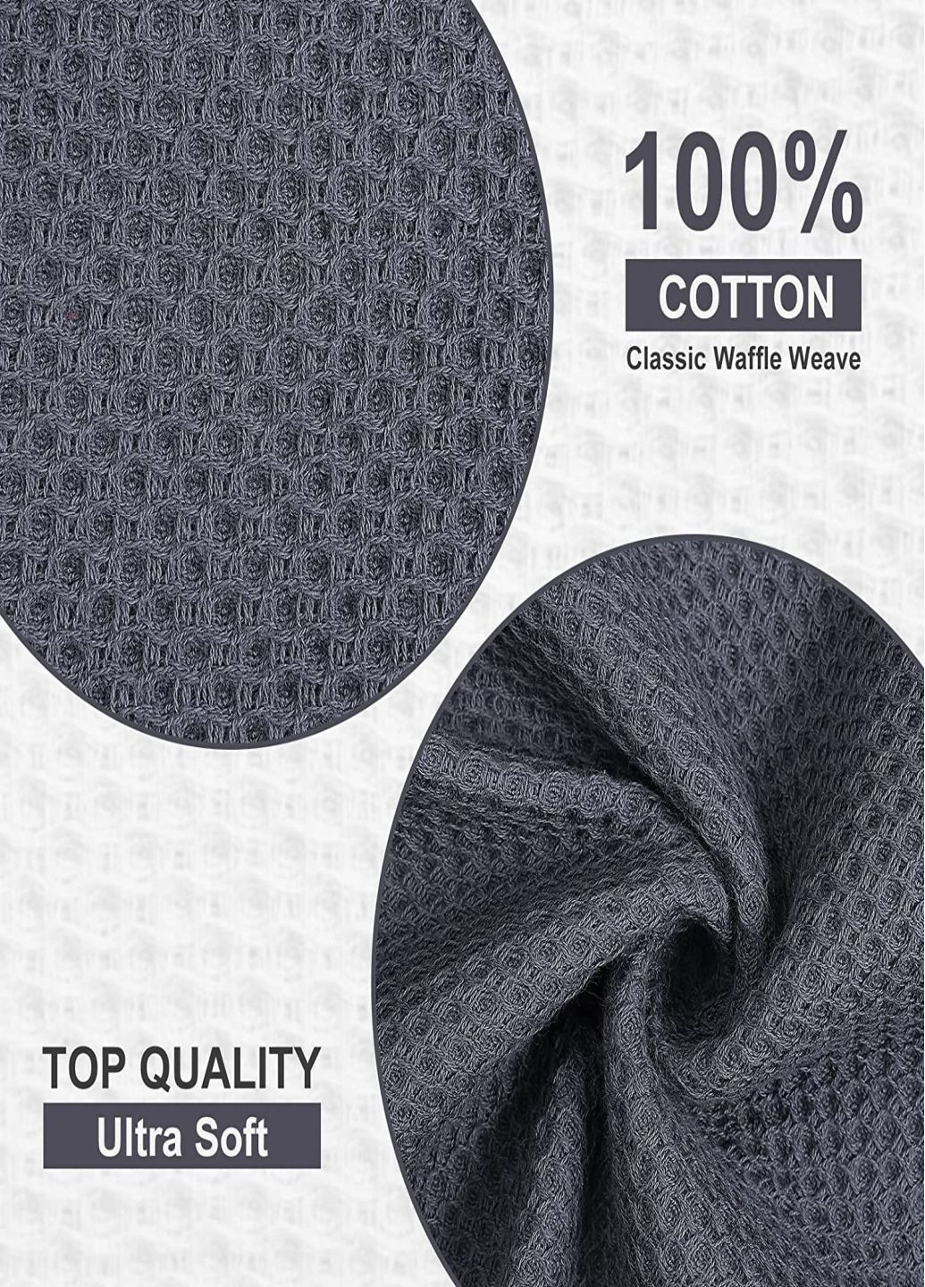 Aquarius набор кухонных полотенец из 100% хлопка - вафельные салфетки для кухни 34*34 см 6 шт серый серый производство - Китай