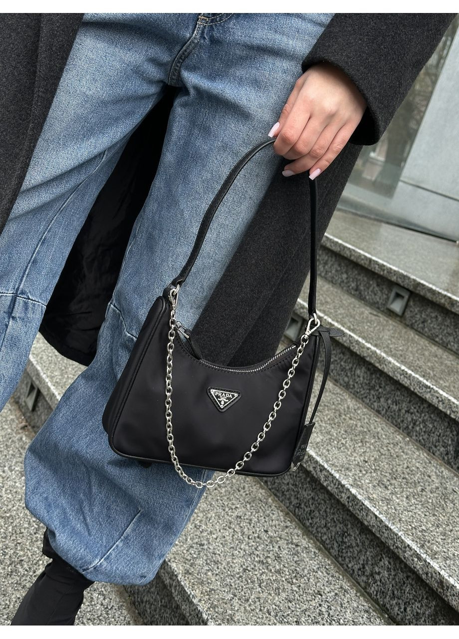 Сумка женская Re-Edition 2005 Re-Nylon and Saffiano Mini Black No Brand (362044757)