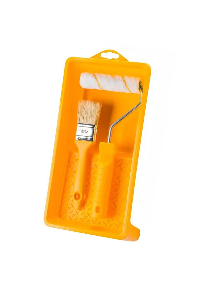 Набір малярський № 56 Валик Gepard 10 см з ручкою + Пензель 1.5" + Ванночка малярна 150х300 мм Hardy (315153125)