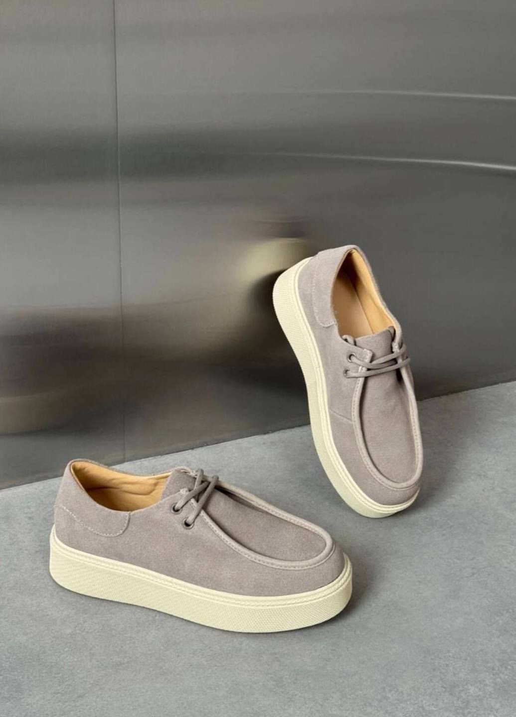 ITTS Женские лоферы бежевый з натуральная замша, китай — демисезон (361256692)