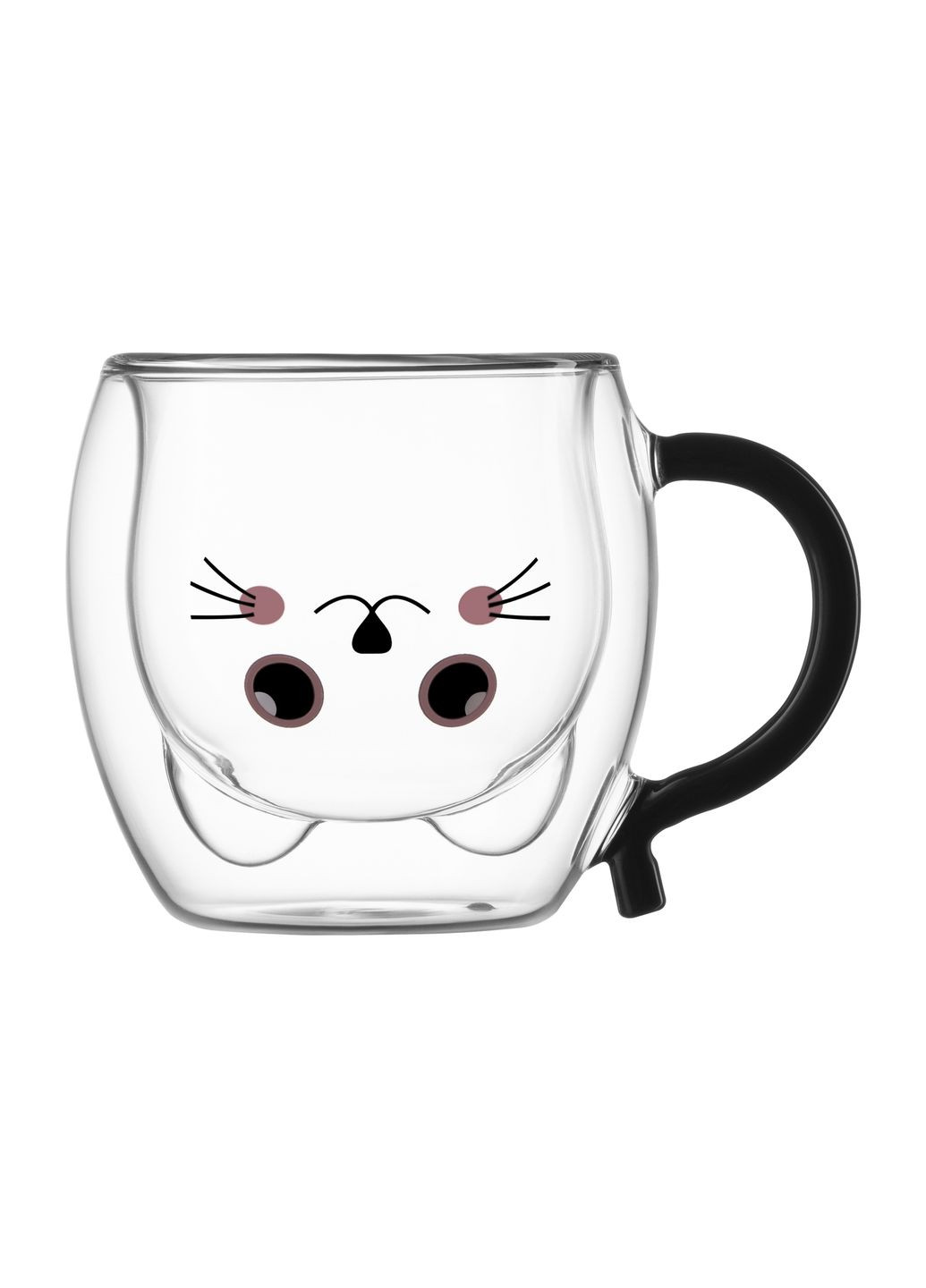 Набор чашек с ручками Animals с двойными стенками, 250 мл, 2 ед., боросиликатное стекло Ardesto (315817125)
