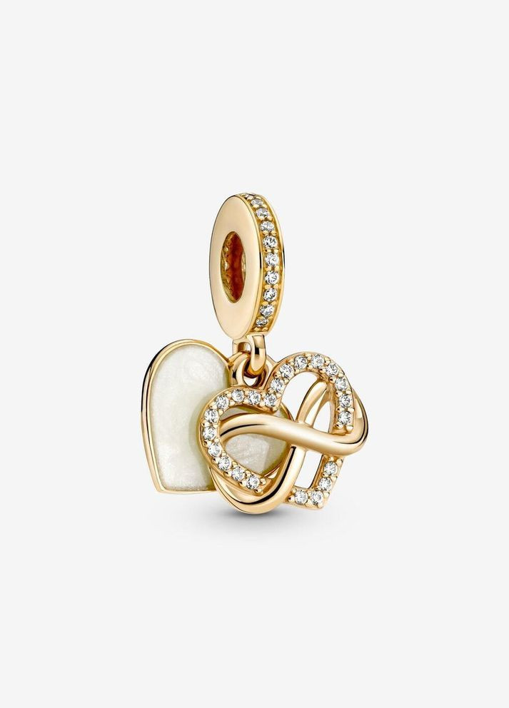 Серебряные серьги Moments Gold heart and infinity No Brand (330769056)