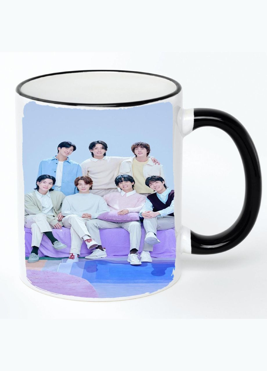 Чашка BTS K-pop #001 (кружка, кружка) Белая с черной ручкой 330 мл No Brand (322714416)