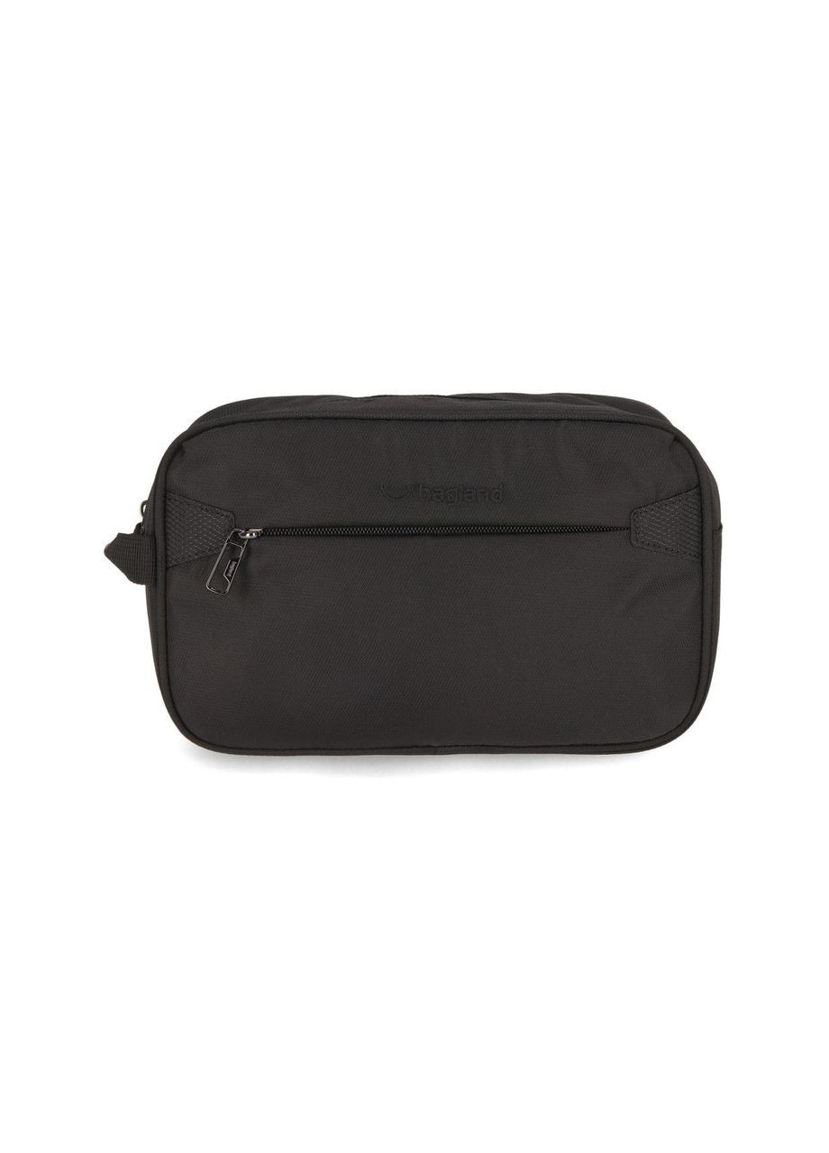 Косметичка текстильная 4,75л на молнии с наружным карманом черная Charm (0080349) Bagland (321110975)