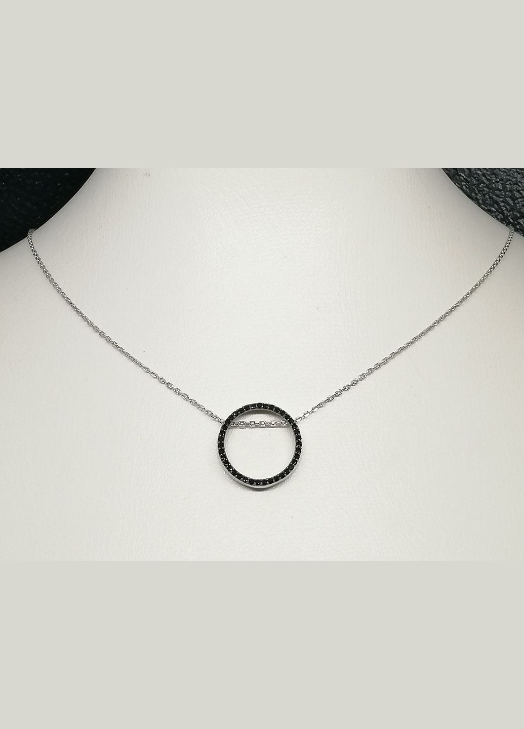 Срібне кольє з фіанітами. 908-00918 Чорний Qvaliz (317414509)